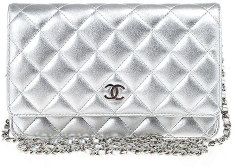 chanel classic wallet on chain silver|chanel wallet on chain price.